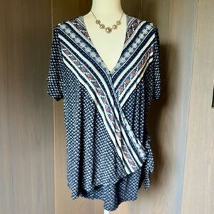LUCKY BRAND Wrap Top 1X